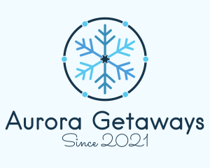 Blue Winter Snowflake  logo design