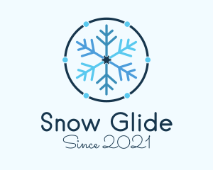 Blue Winter Snowflake  logo design