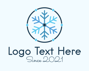 Igloo - Blue Winter Snowflake logo design