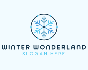 Blue Winter Snowflake  logo