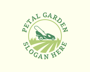 Grass Cutting Lawn Mower logo design