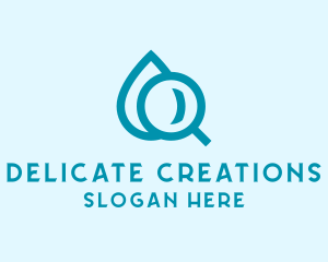 Water Magnifying Glass logo design