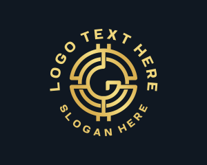 Golden Digital Currency Letter G logo