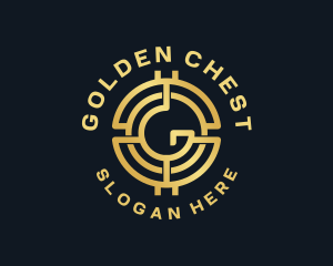 Golden Digital Currency Letter G logo design