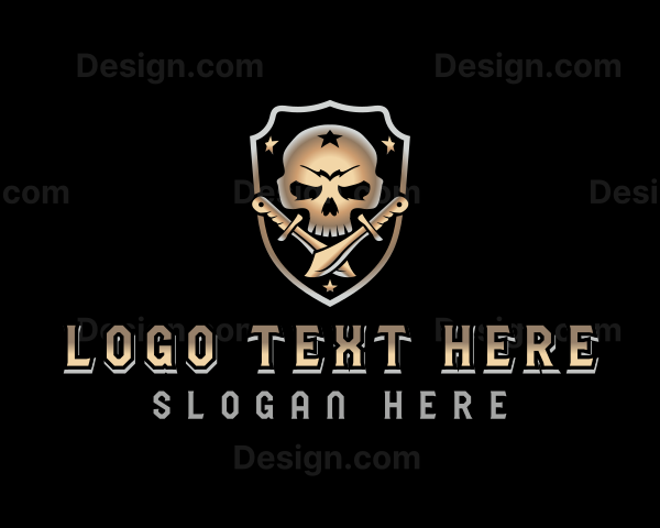 Skull Pirate Swords Logo