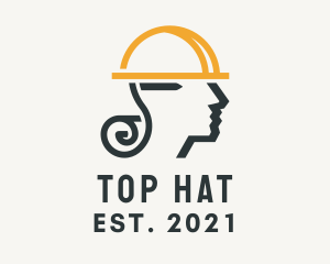 Construction Worker Hardhat logo design