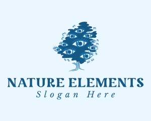 Blue Tree Eyes Natural logo design