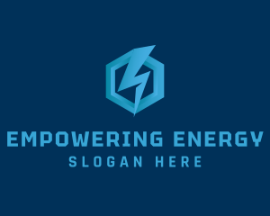 Blue Power Lightning logo design