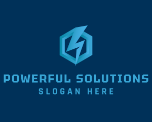 Blue Power Lightning logo design