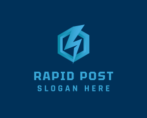 Blue Power Lightning logo design