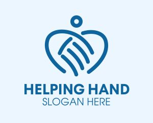 Blue Hand Charity logo design