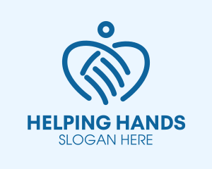 Blue Hand Charity logo design