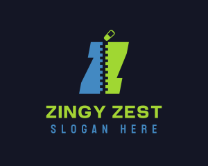 Blue & Green Zipper logo design