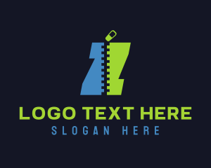 Site - Blue & Green Zipper logo design