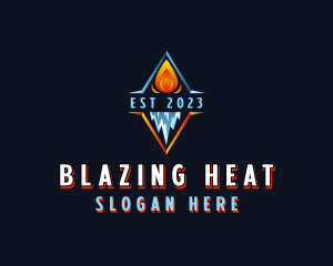 Hvac Heating Cooling logo design