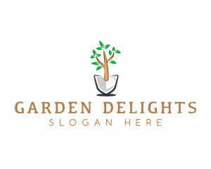 Shovel Plant Gardening logo design