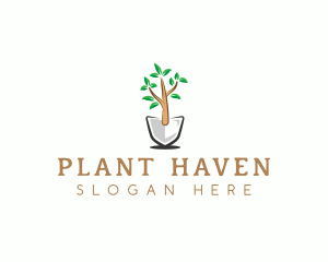 Shovel Plant Gardening logo design