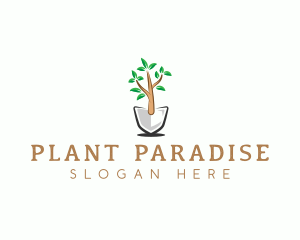 Shovel Plant Gardening logo design