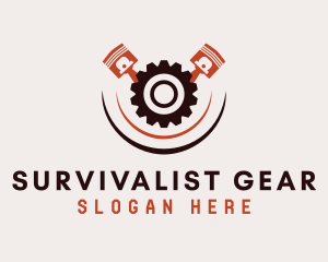 Cogwheel Piston Mechanic logo design