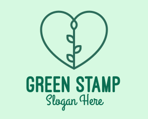 Green Heart Plant logo design