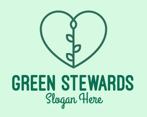 Green Heart Plant logo design