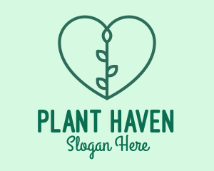 Green Heart Plant logo design