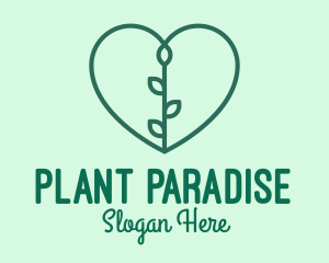 Green Heart Plant logo design