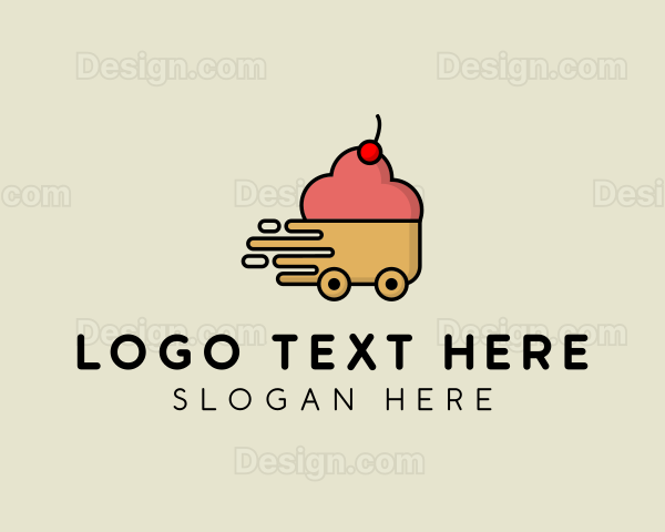 Cupcake Dessert Delivery Logo