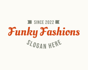 Funky Retro Cursive logo