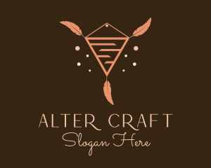 Feather Macrame Decor  logo design