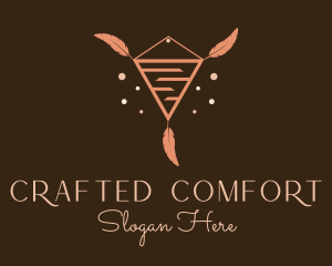 Feather Macrame Decor  logo design