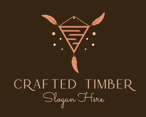 Feather Macrame Decor  logo design