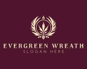 Stylish Wreath Leaf logo design