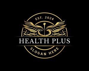  Health Caduceus Hospital logo design