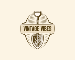 Vintage Gardening Shovel logo design