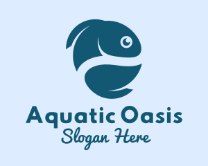 Blue Pet Fish  logo design