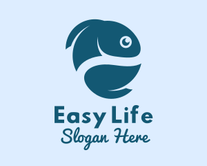 Blue Pet Fish  logo design