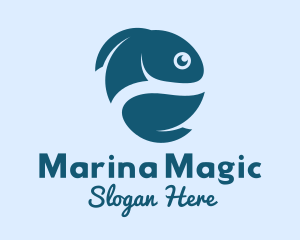 Blue Pet Fish  logo design