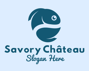 Blue Pet Fish  logo design