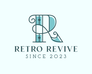 Retro Swirl Diamond logo design