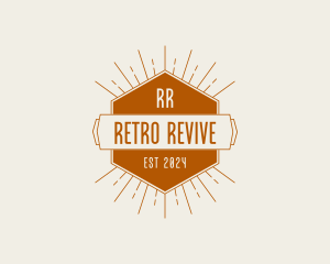 Retro Hexagon Antique logo design