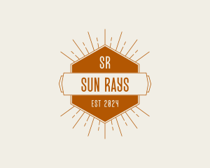 Retro Hexagon Antique logo design