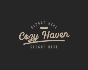 Retro Cursive Banner Logo