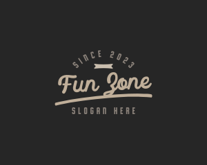 Retro Cursive Banner logo design