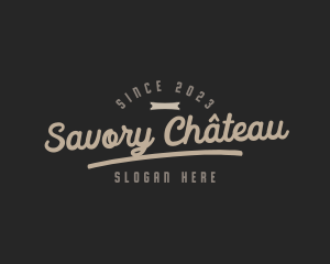 Retro Cursive Banner logo design