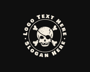 Pirate Skull Jolly Roger logo design
