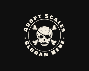 Pirate Skull Jolly Roger logo design