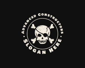 Pirate Skull Jolly Roger logo design