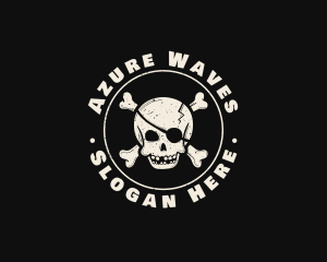 Pirate Skull Jolly Roger logo design