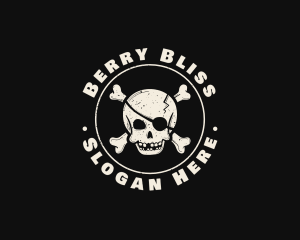 Pirate Skull Jolly Roger logo design